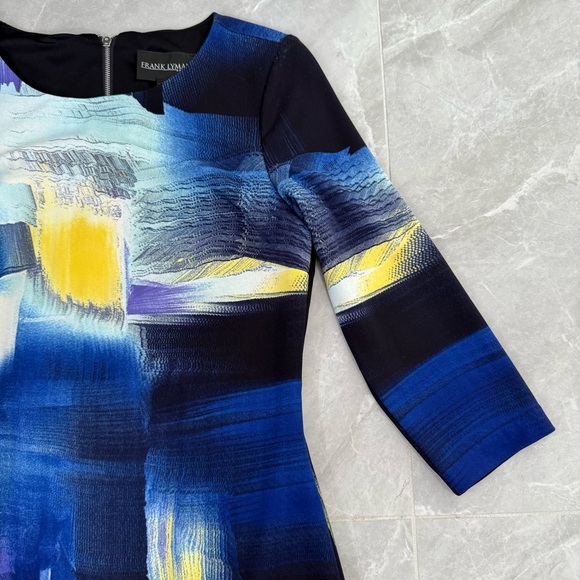 Women’s Frank Lyman Design Abstract Print 3/4th Sleeve Dress Model 66145 Size 8 - Picture 3 of 16